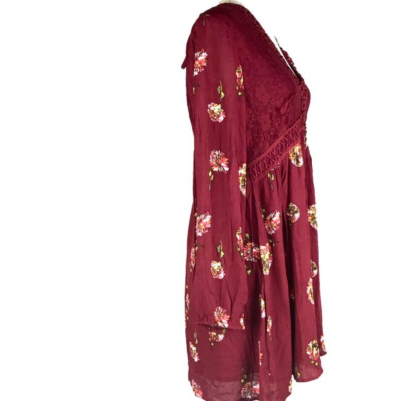altar'd state Burgundy Floral Long Sleeve Dress - Picture 4 of 8